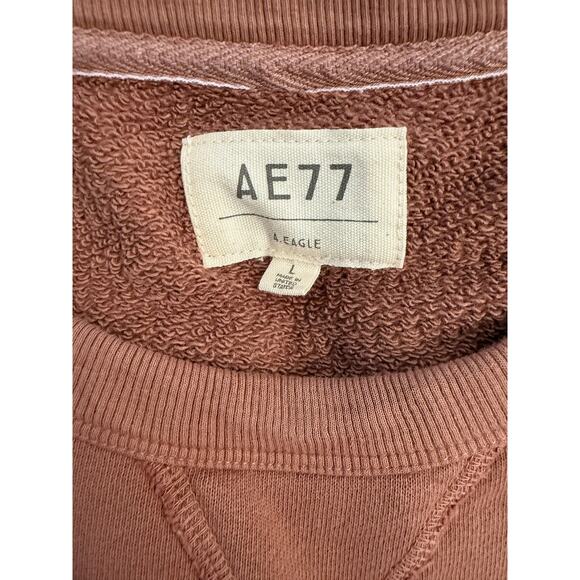 AE77 Sweatshirt Mens Large Brown Crewneck Pullover A.Eagle 100% Cotton USA New - Picture 3 of 7